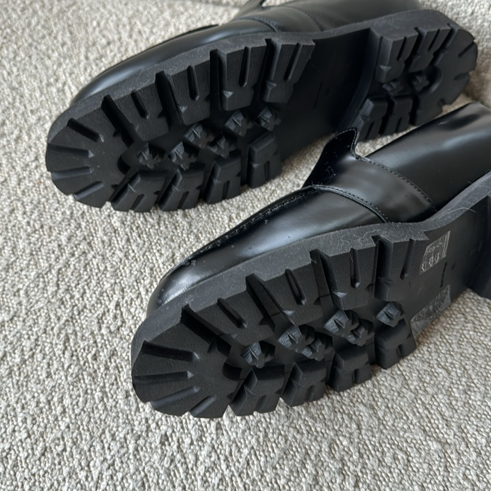 COS Black Leather Lug Sole Loafers - Picture 8 of 10